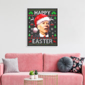 Funny Biden Confused Happy Easter Ugly Christmas Leinwanddruck (Insitu (Wohnzimmer))