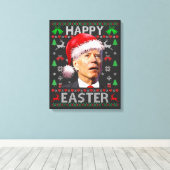 Funny Biden Confused Happy Easter Ugly Christmas Leinwanddruck (Insitu (Holzboden))