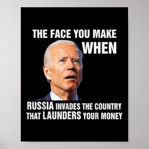 Funny Biden das Gesicht, das man macht, wenn Russl Poster
