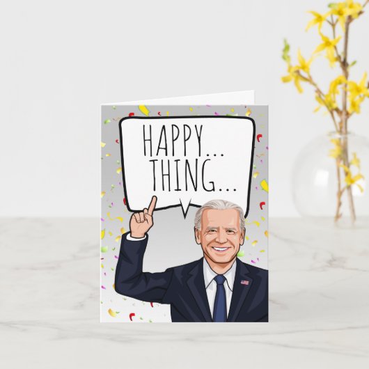 Funny Biden Geburtstag: Happy Things Karte (Gelbe Blume)