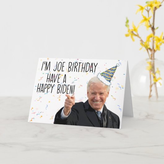 Funny Biden Geburtstagskarte Karte (Gelbe Blume)