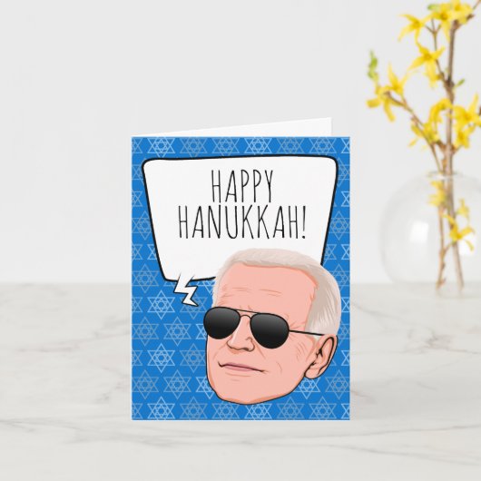 Funny Biden Hanukkah Karte (Gelbe Blume)