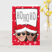 Funny Biden Harris Weihnachten: Ho Ho HO Karte (Gelbe Blume)