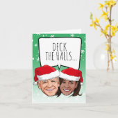 Funny Biden Harris Weihnachtskarte: Deck die Halle Karte (Gelbe Blume)