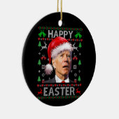 Funny Biden Konfused Happy Oaster Ugly Christmas T Keramik Ornament (Rechts)