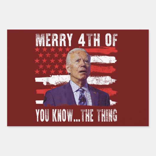 Funny Biden verwirrte fröhliches Glück 4. Geschenkpapier Set (Vorderseite 3)