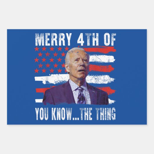 Funny Biden verwirrte fröhliches Glück 4. Geschenkpapier Set (Vorderseite 2)