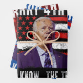 Funny Biden verwirrte fröhliches Glück 4. Geschenkpapier Set (Beispiel)