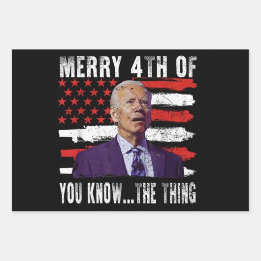 Funny Biden verwirrte fröhliches Glück 4. Geschenkpapier Set (Vorderseite)