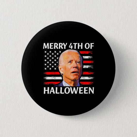 Funny Biden verwirrte Merry 4. Halloween Meme 4 Button (Vorderseite)