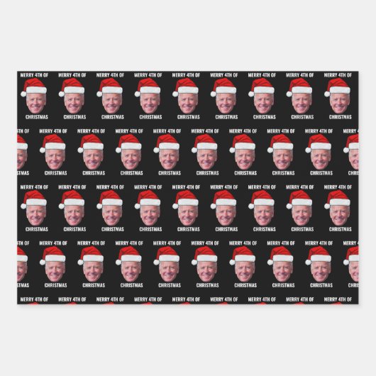 Funny Biden verwirrte Merry Happy 4. Juli Geschenkpapier Set (Vorderseite 2)