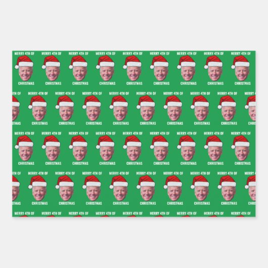 Funny Biden verwirrte Merry Happy 4. Juli Geschenkpapier Set (Vorderseite)