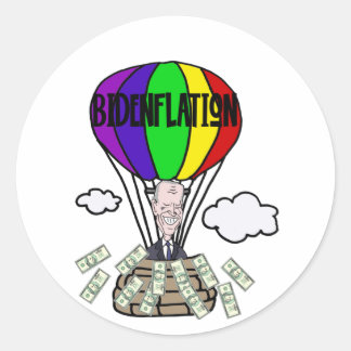 Funny Bidenflation anti Biden Politischer Cartoon Runder Aufkleber