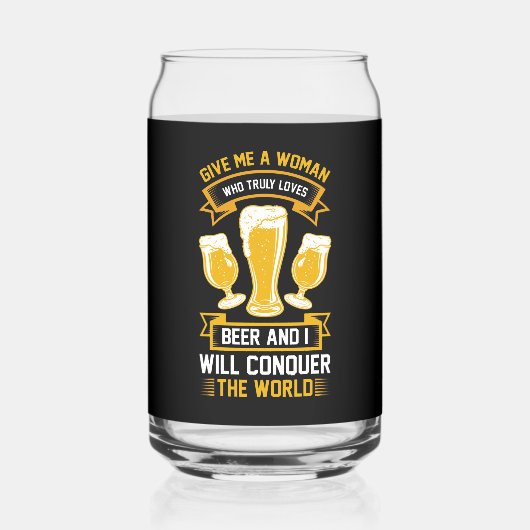 Funny Bierfrau Wortart Dosenglas (Vorderseite)