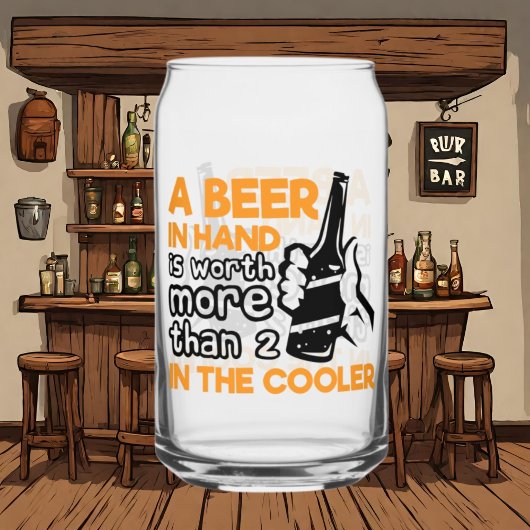 Funny Bierhand cooler Wortart Dosenglas