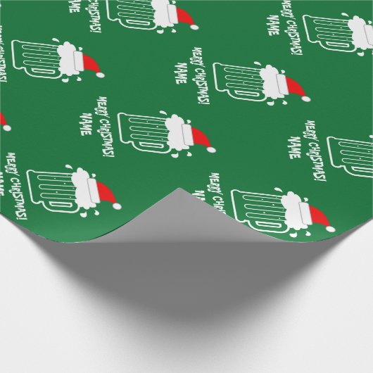Funny Bierkrug Frohe Weihnachtsstunde Geschenkpapier (Ecke)