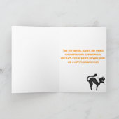 Funny Big Black Cat Halloween Grußkarte Karte (Innenseite)