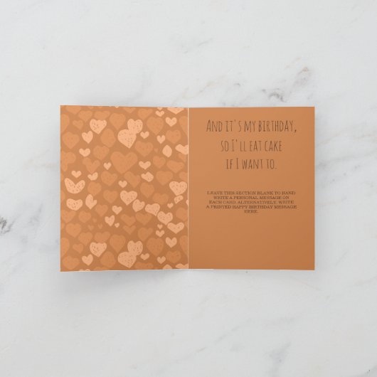 Funny Big Boned Cat Geburtstag Karte (Innenseite)