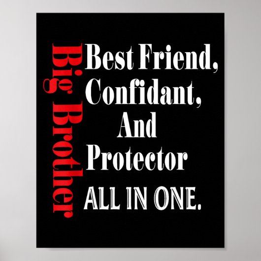 Funny Big Brother Definition Birthday Men Teens Yo Poster (Vorne)