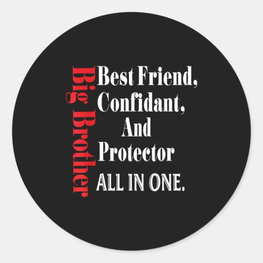 Funny Big Brother Definition Birthday Men Teens Yo Runder Aufkleber (Vorderseite)