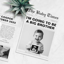 Funny Big Brother Newspaper Pregnancy