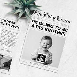 Funny Big Brother Newspaper Pregnancy Ankündigung