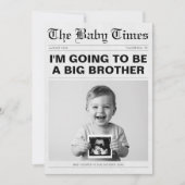 Funny Big Brother Newspaper Pregnancy Ankündigung (Vorderseite)