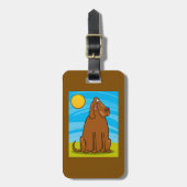 Funny Big Brown Hund sitzt in der Sonne Gepäckanhänger (Vorderseite vertikal)