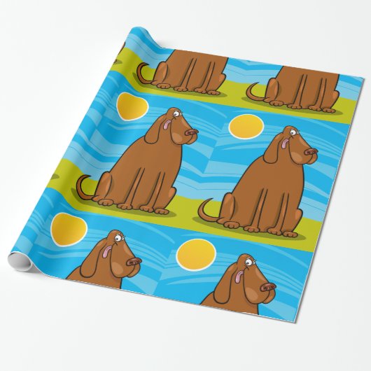 Funny Big Brown Hund sitzt in der Sonne Geschenkpapier (Ungerollt)