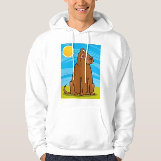 Funny Big Brown Hund sitzt in der Sonne Hoodie (Vorderseite)