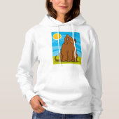 Funny Big Brown Hund sitzt in der Sonne Hoodie (Vorderseite)