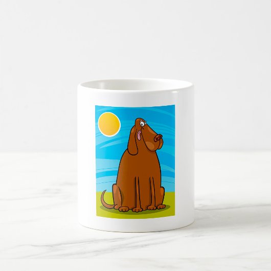 Funny Big Brown Hund sitzt in der Sonne Kaffeetasse