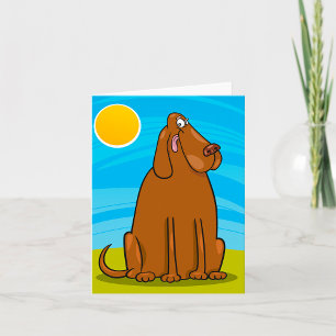 Funny Big Brown Hund sitzt in der Sonne Karte