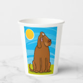 Funny Big Brown Hund sitzt in der Sonne Pappbecher (Vorderseite)