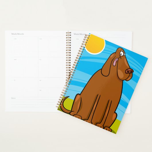 Funny Big Brown Hund sitzt in der Sonne Planer (Anzeige)