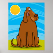 Funny Big Brown Hund sitzt in der Sonne Poster (Vorne)