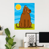 Funny Big Brown Hund sitzt in der Sonne Poster (Heimbüro)