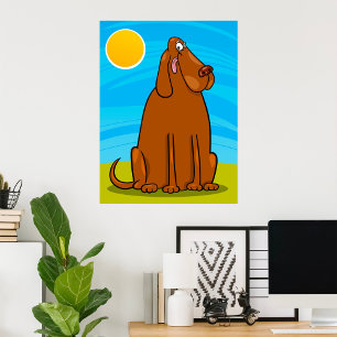 Funny Big Brown Hund sitzt in der Sonne Poster