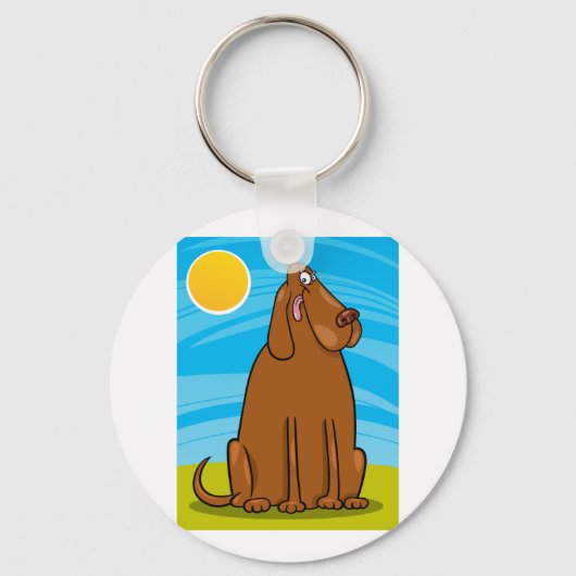 Funny Big Brown Hund sitzt in der Sonne Schlüsselanhänger (Rückseite)