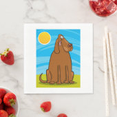 Funny Big Brown Hund sitzt in der Sonne Serviette (Beispiel)