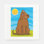 Funny Big Brown Hund sitzt in der Sonne Serviette (Vorderseite)