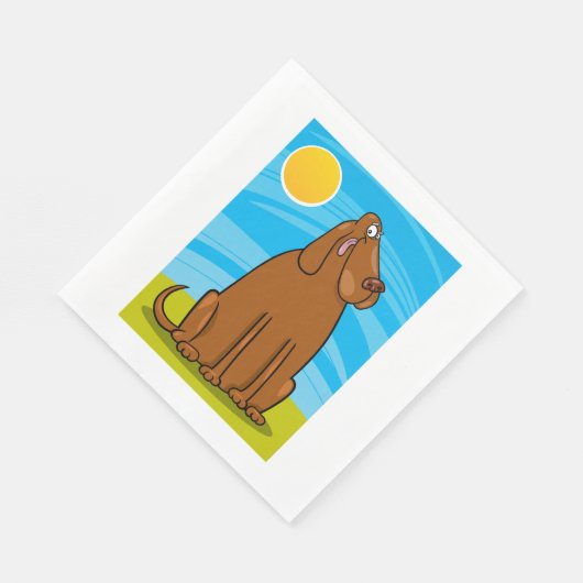 Funny Big Brown Hund sitzt in der Sonne Serviette (Ecke)