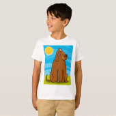 Funny Big Brown Hund sitzt in der Sonne T-Shirt (Vorne ganz)