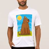 Funny Big Brown Hund sitzt in der Sonne T-Shirt (Vorderseite)