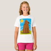 Funny Big Brown Hund sitzt in der Sonne T-Shirt (Vorne ganz)