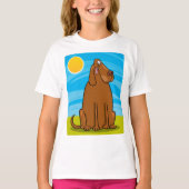 Funny Big Brown Hund sitzt in der Sonne T-Shirt (Vorderseite)
