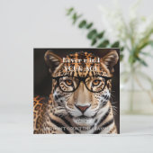 Funny Big Cat Booze Birthday Karte (Stehend Vorderseite)