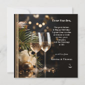 Funny Big Cat Booze Birthday Karte (Rückseite)