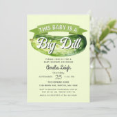 Funny Big Dill Pickle Gender Neutral Baby Dusche Einladung (Stehend Vorderseite)