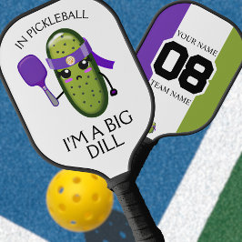 Funny Big Dill Team Name Name Lila Weiß Grün Pickleball Schläger
